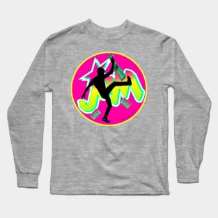 Be a Star with Neon Pink & Yellow Girly JEM | Rock On 80s Synthwave style Long Sleeve T-Shirt